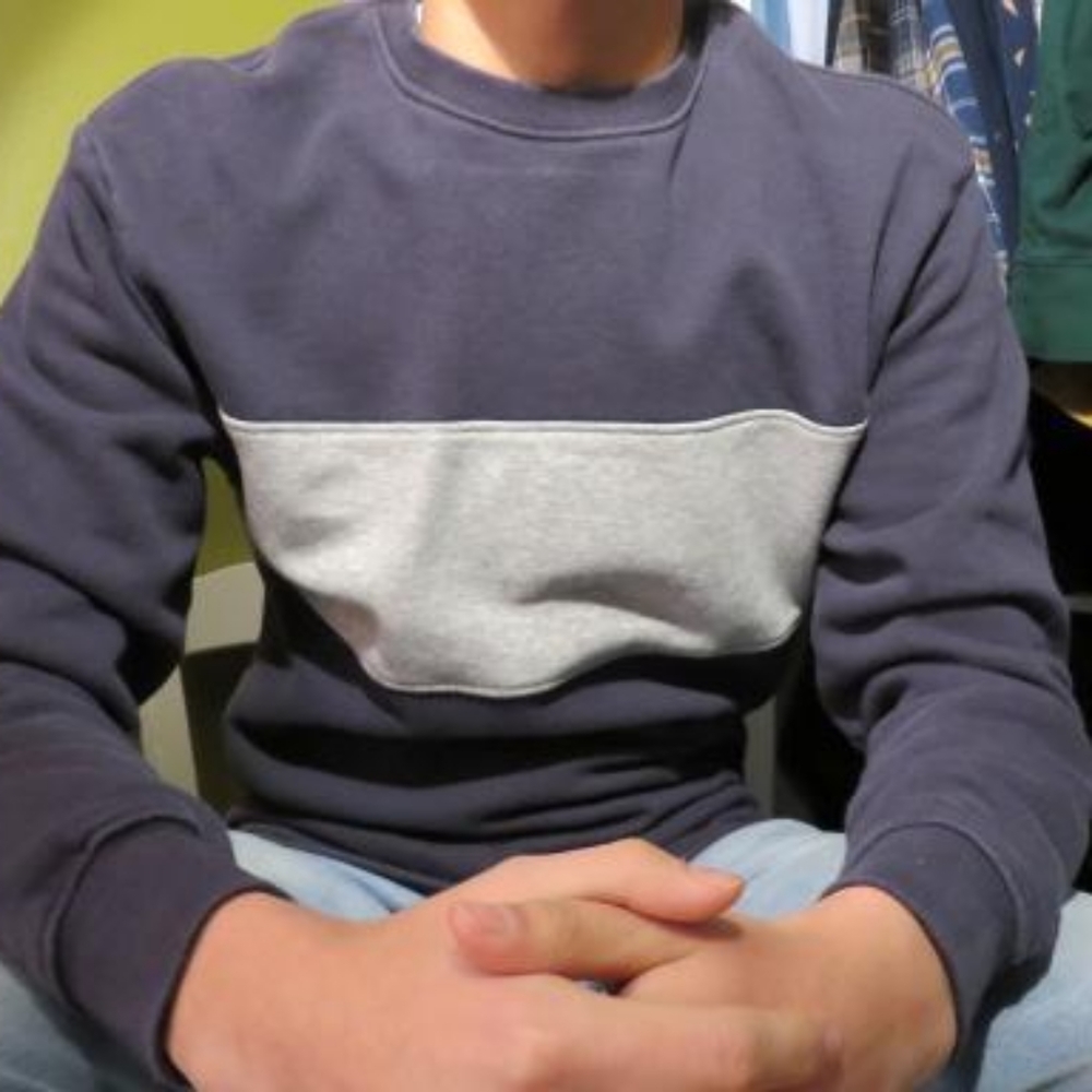 Blue striped sweater